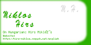 miklos hirs business card